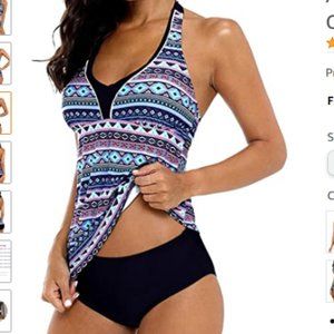 ALove Women Striped Tankini Set swimsuit